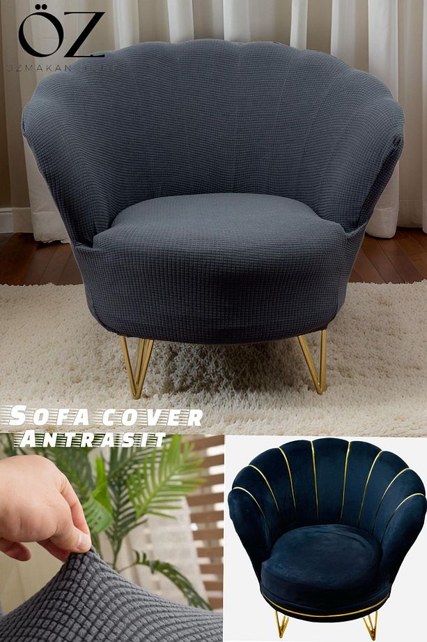 Papatya Berjer Koltuk örtüsü ,tekli koltuk kılıfı  sofa cover 1 adet - 4