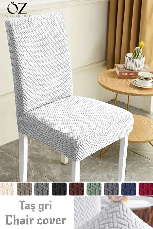 High Quality Chair Cover, lycra, washable 1 Piece (grey White)