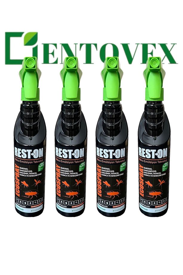 Rest-on 400 Ml Portakal Kokulu Sivrisinek,karasinek,tatarcık,kene,karınca,hamamböceği Ilacı 4 Adet - 1