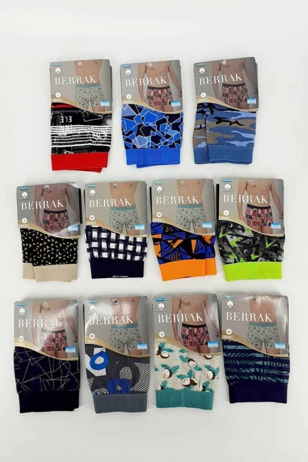 4480 Men's Mixed Assortment Color Patterned Boxers 4 Pack..