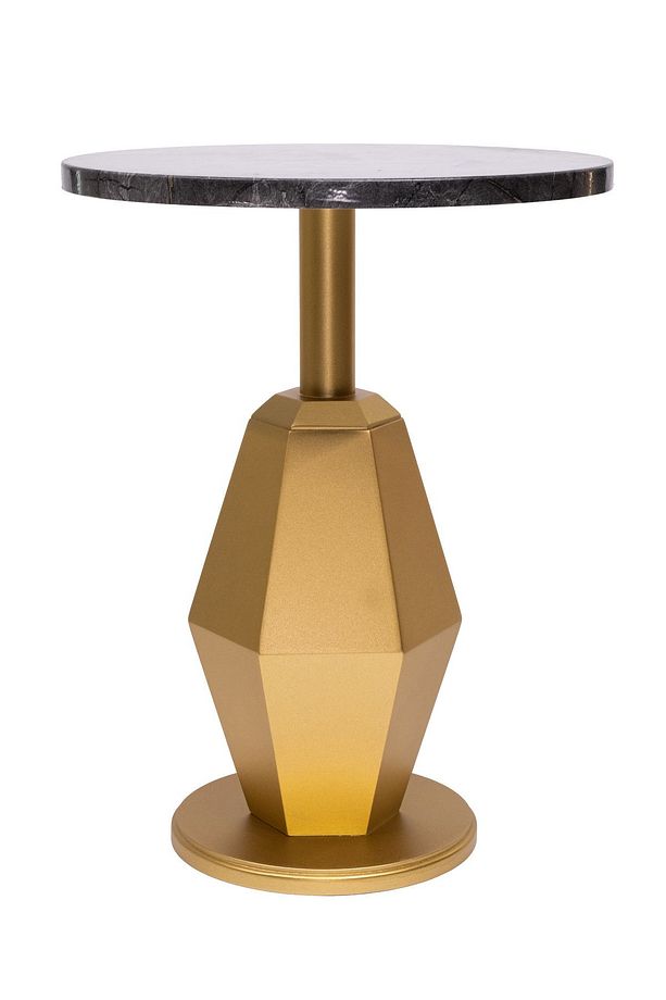 Tekli Mantar Prizma Yan Sehpa Mdf Memer Desenli Gold 50 cm GD-MP0107-2 - 2