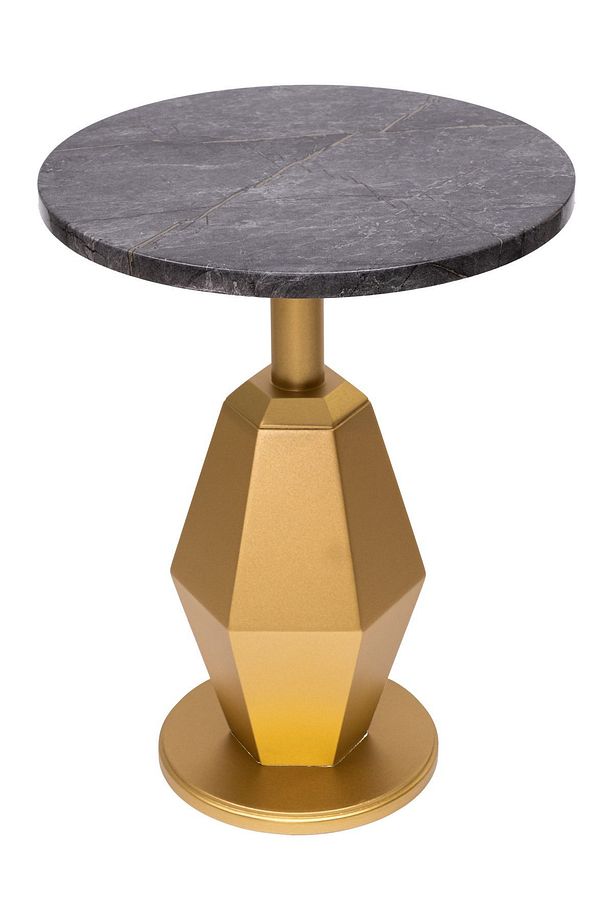 Tekli Mantar Prizma Yan Sehpa Mdf Memer Desenli Gold 50 cm GD-MP0107-2 - 3