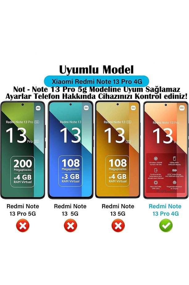 Xiaomi Redmi Note 13 Pro 4g Uyumlu Kılıf 360 Tam Kaplar Deri Dokulu Kapaklı Cüzdan Standlı - 2