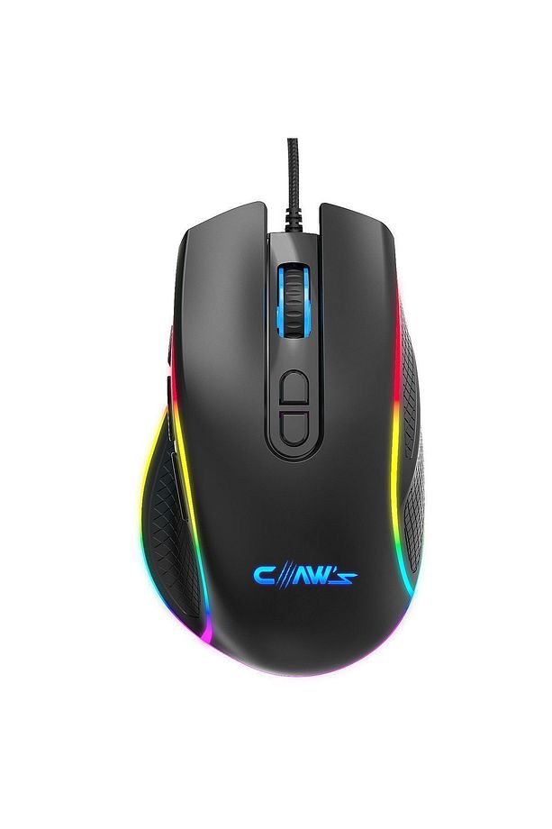 Nova V1 12800 Dpi Wide RGB Özel ABS Doku Reflex Örgü Kablolu Fire Butonlu Gaming Mouse Siyah - 1