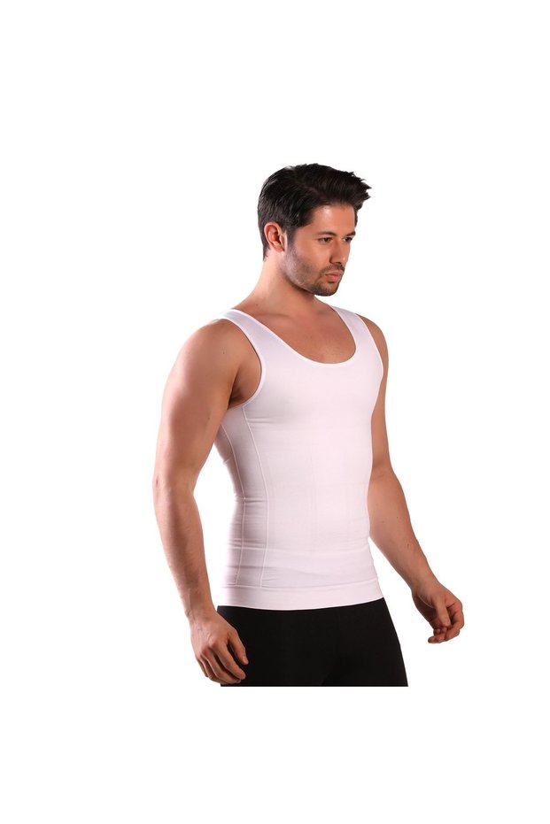 Men's White Slim Corset Athlete Type Recovery Belly Slimming