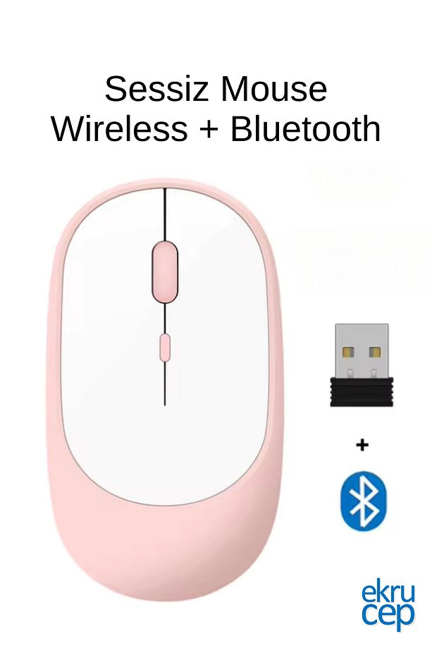 Kablosuz Mouse Wireless ve 2.4g Bluetooth Sessiz Mouse Uzun Şarj Süresine Sahip ve DPI Ayarlı - 1