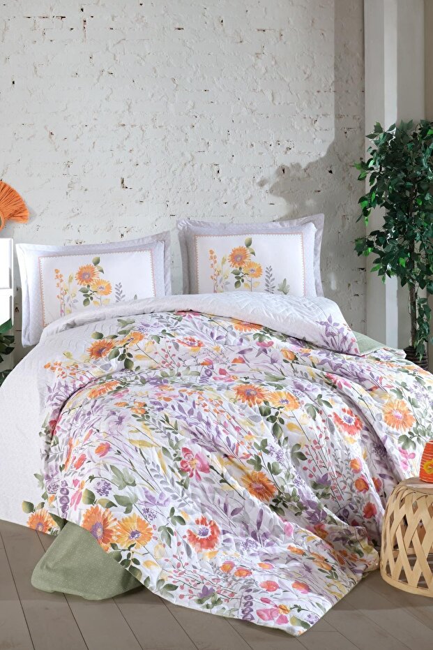 Galya Green - Clasy 4 Seasons Quilted Duvet Cover Set, Double