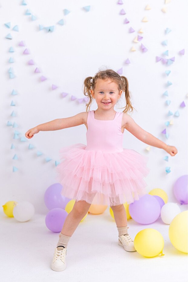 Pudra Pembe Tütü Elbise - 1