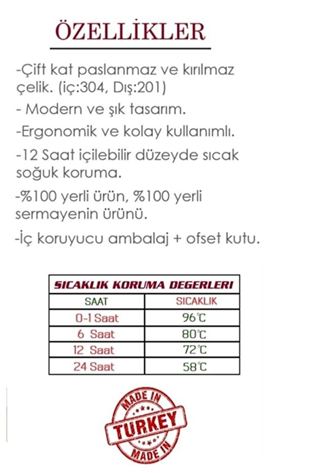 Lüx Özel Üretim 500 Ml Çelik Termos - 2