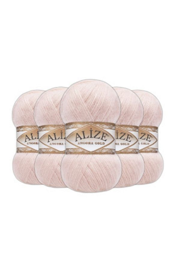 5 Adet Angora Gold El Örgü Pembe İnci 271 - 1