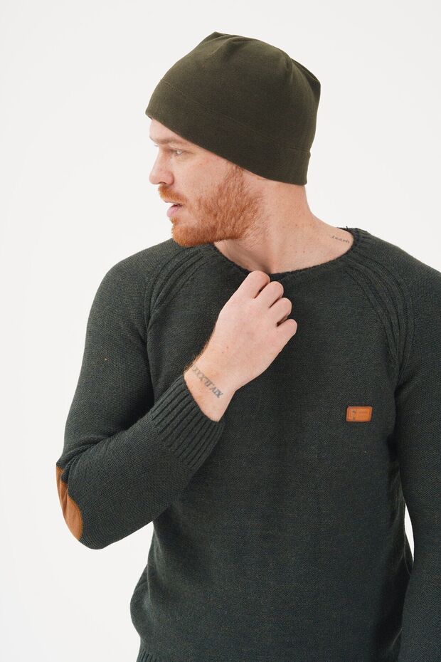 Men's Khaki Green Warm Outdoor Fleece Beanie