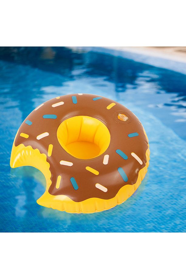 Donut Bardak Tutucu Şişme - Yüzen İçecek Tutacağı - Bardaklık-Deniz Bardak Tutma Şişme-İçecek Tutucu - 6
