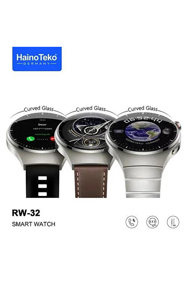 Watch 4 Pro Curved Yuvarlak Ekranlı Akıllı Saat 3 Kordonlu Ios ve Android Uyumlu - 5