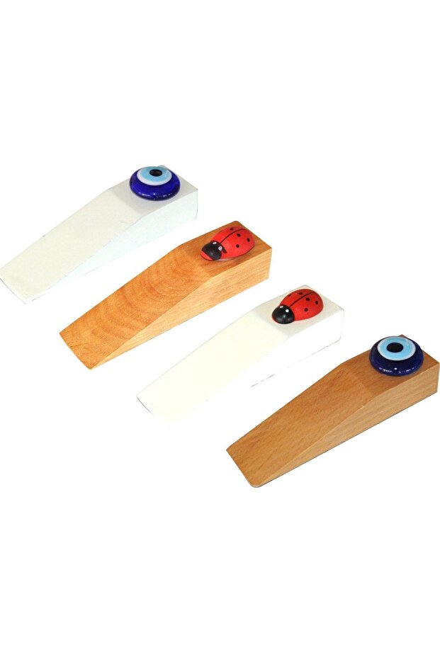4-Piece Under-Door Fixing Bumper Stopper Wooden Wedge