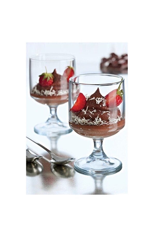300 Cc Glass 6-Piece Magnolia Ice Cream Presentation Cup - Standing Dessert