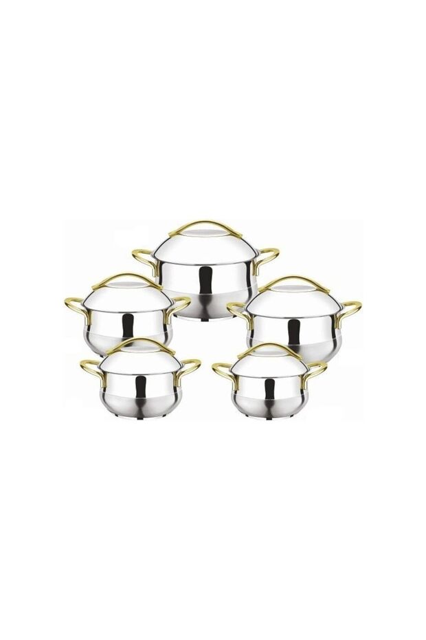 Interhome Gold 10 Parça Çelik Tencere Çeyiz Set - 1
