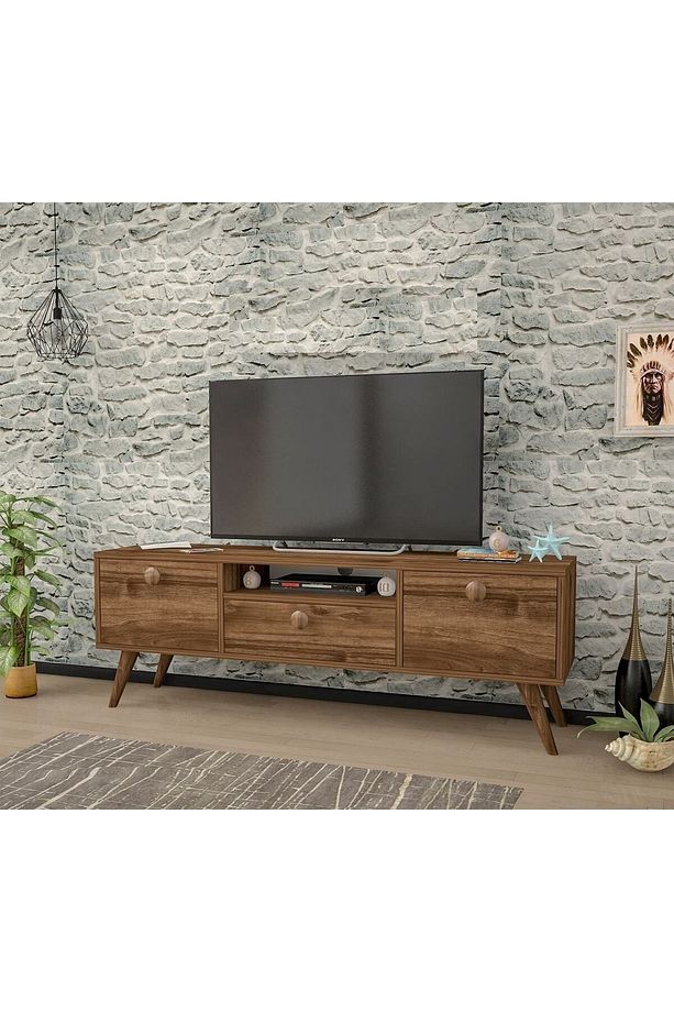 Penta Ahşap Ayaklı Ceviz 140 Cm Tv Sehpası - 2