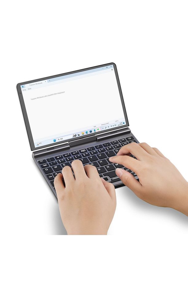Minibook Katlanabilir Ekranlı Çift Fonksiyon Kullanabilir Mini Laptop - 6