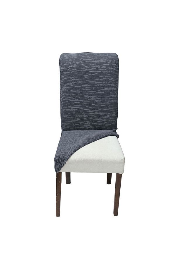 streçli lastikli likralı esnek sandalye örtüsü düz desen jakarlı sandalye kılıfı (tekli) - 5