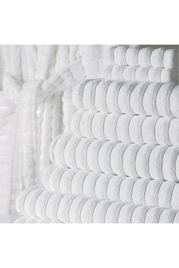 1 Adet Lüks Premium Otel Spa Plaj Havlusu Fitilli Battal Boy 90/100x180 Cm 1000 gr %100 Pamuk - 1