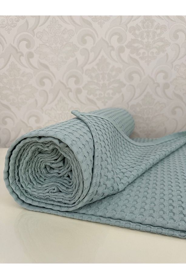 Premium %100 Pamuk Tek Kişilik Yazlık Pike, Yatak Örtüsü, Terletmez Kumaş(NİL YEŞİLİ)(160X240CM) - 1