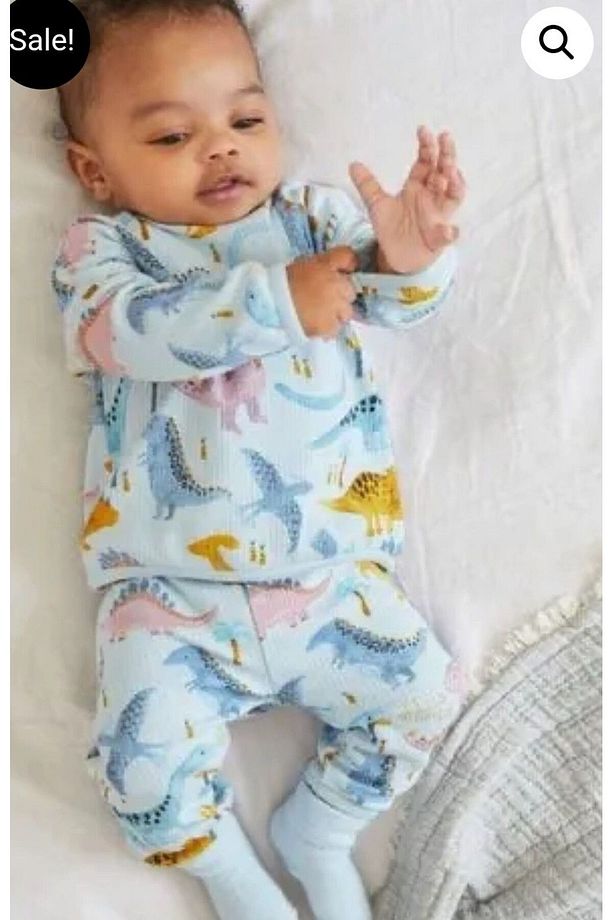 Sonraki Mavi Dinozor 2 Parça Bebek Sweatshirt Ve Jogger Takımı - 5