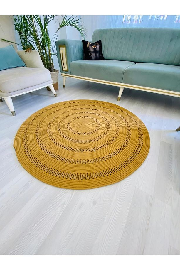 Mola Serisi jüt,Hasır görünümlü,Desenli Moderin El Örgüsü,Halı,Kilim gold jüt rengi - 6