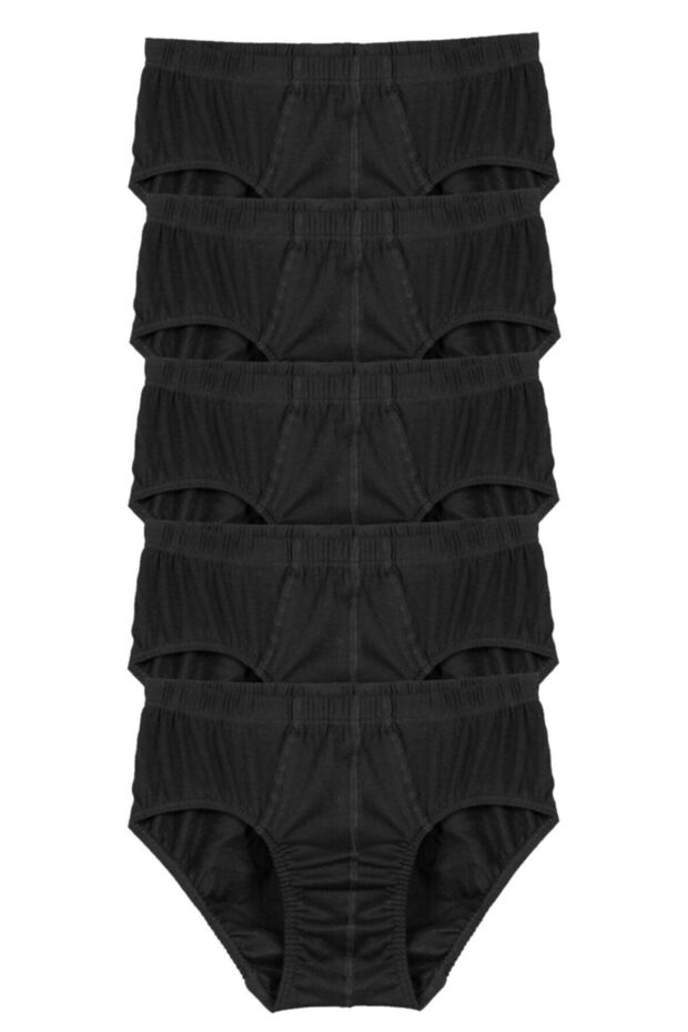 Men's High Quality 5-Piece Black Cotton Soft Breathable Ribbed Underwear