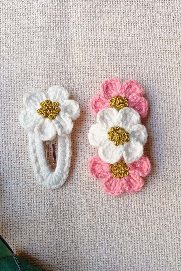 Daisy Pattern Snap Hair Accessory Scrunchie Set of 2 for Baby Girl and Child