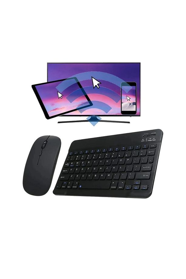 İos Android İpad Uyumlu Kablosuz Klavye Mouse Set - 1