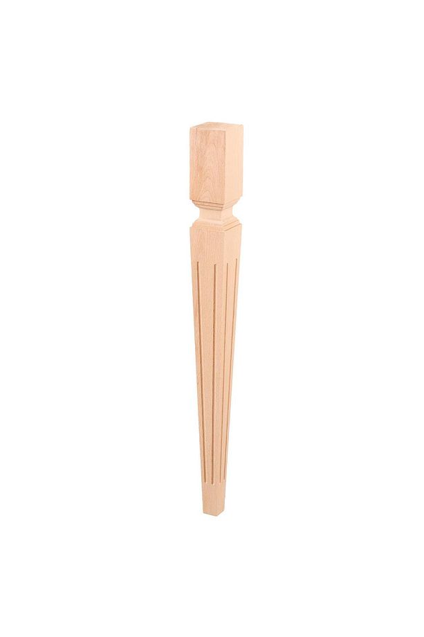 Torna Ahşap Ayak Sehpa Masa Dresuar Ayağı Desenli Torna Ayak 7x7x45 Cm - 1