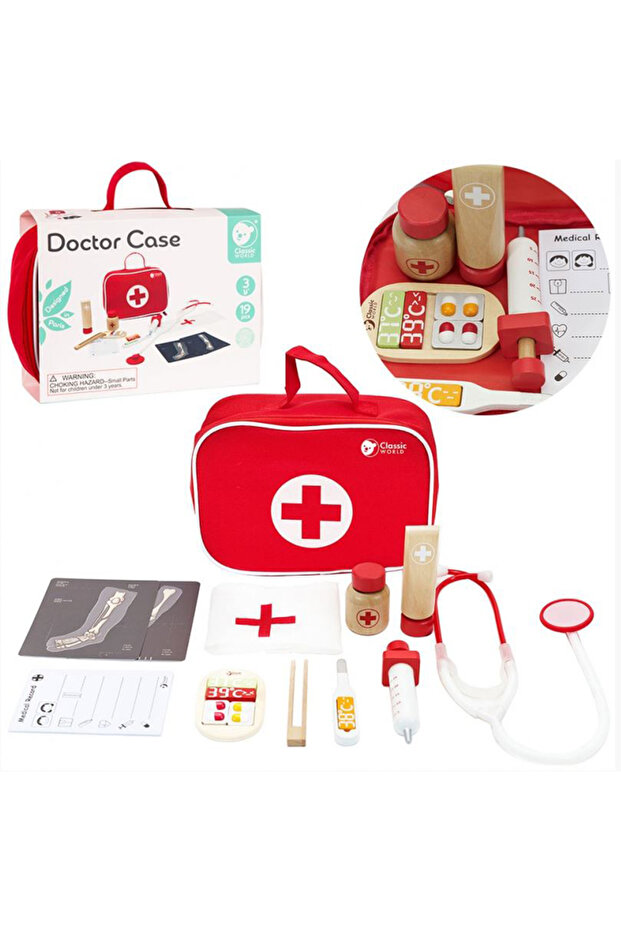 Ahşap Doktor Seti Çantalı - 1