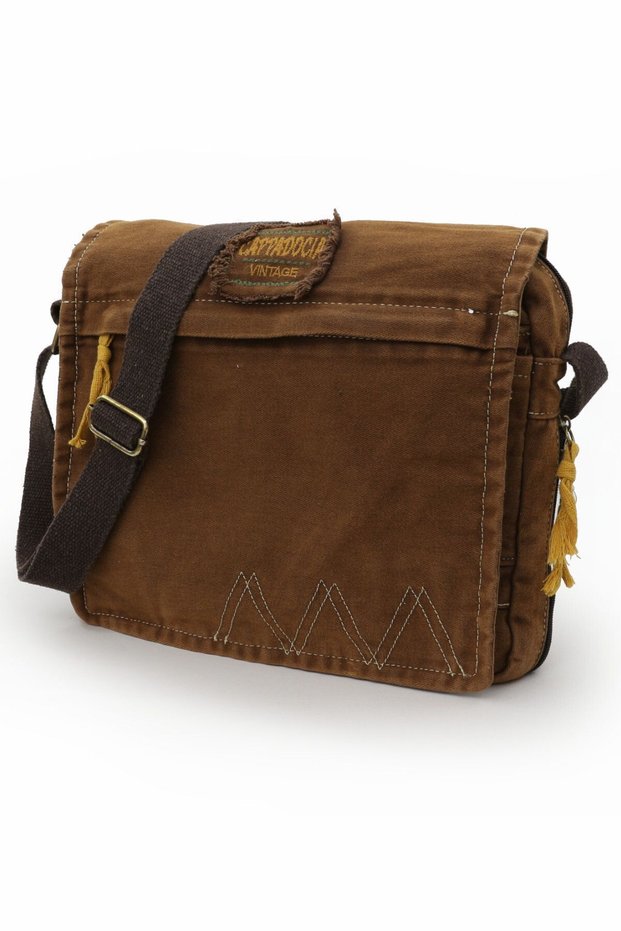 4009 Ephesus Casual Shoulder Messenger Brown 14 Inch Laptop School Travel Daily Vintage Cotton Bag