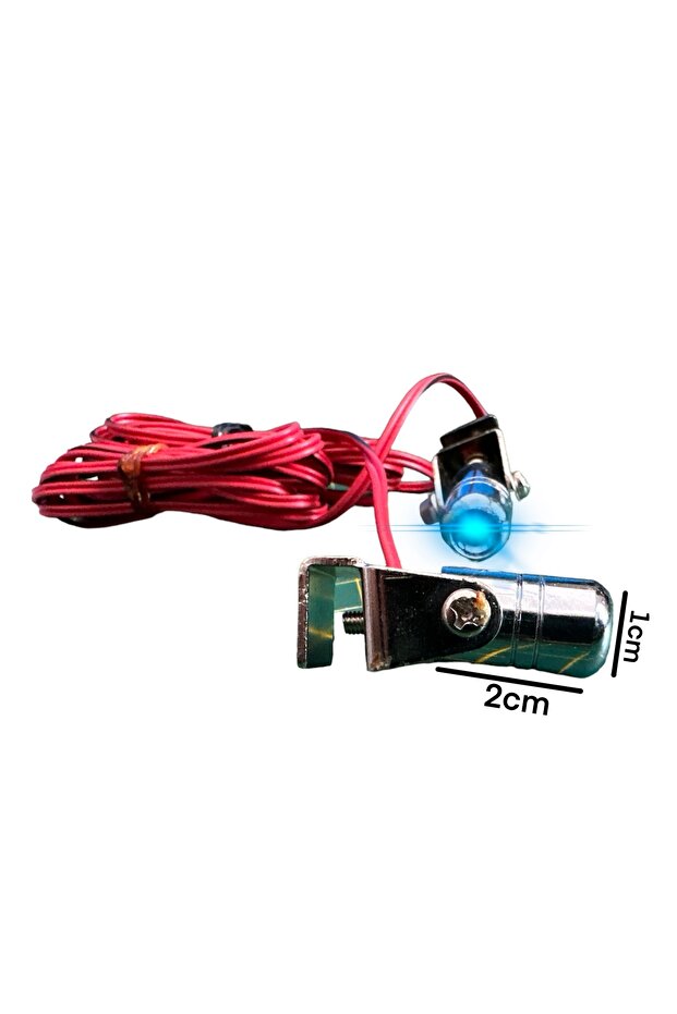 مصباح LED أزرق - ضغط جسم معدني 12 فولت