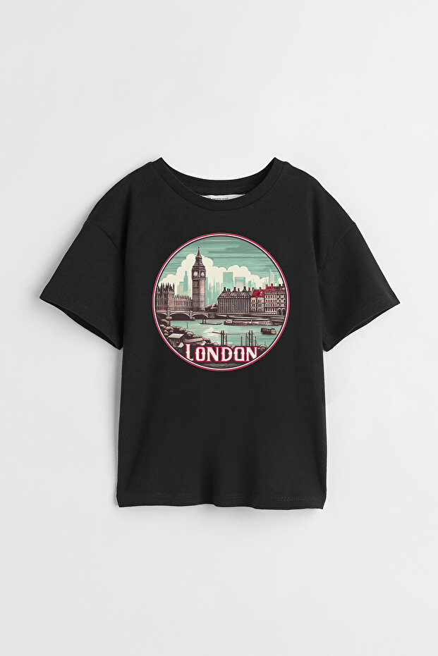 England London City Collection Printed Custom Design Unisex Kids T-Shirt