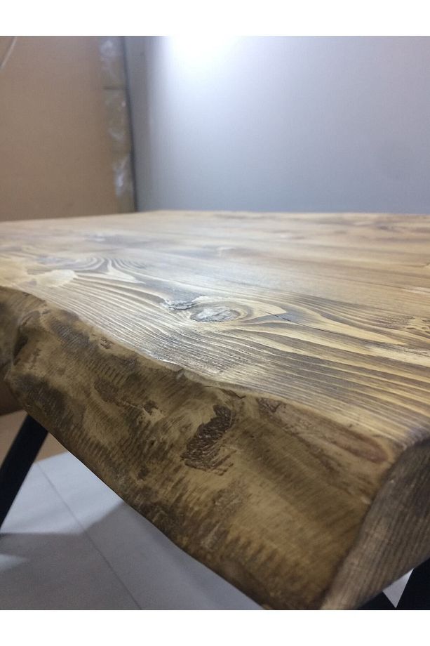 Ahşap Doğal Ağaç Kütük Yemek Masası 80*135 Sadece Tabla - 6