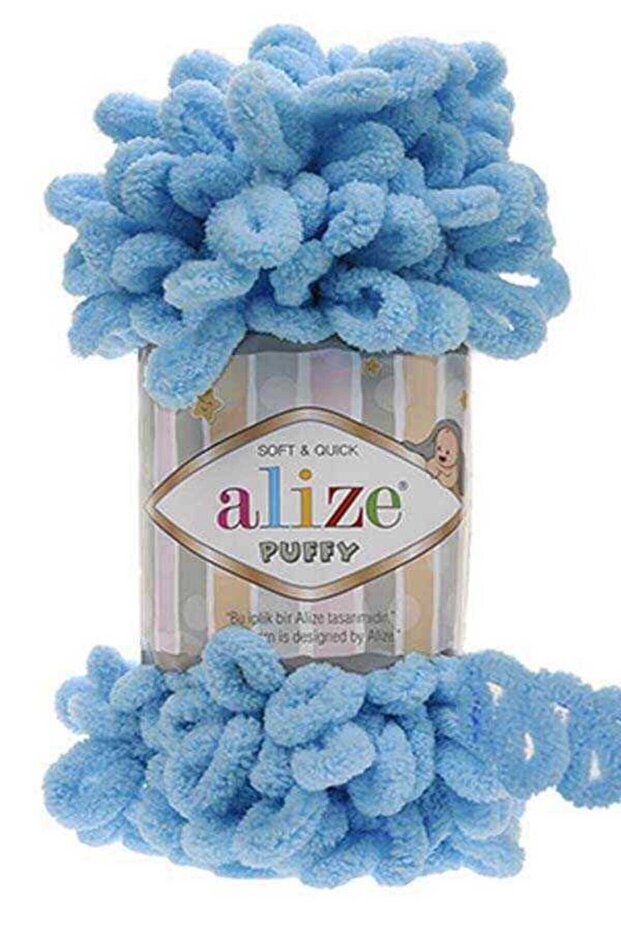 Pack of 5 Alize Puffy Hand Knitting Thread - Turquaz 100gr 9m Finger Knitting Thread