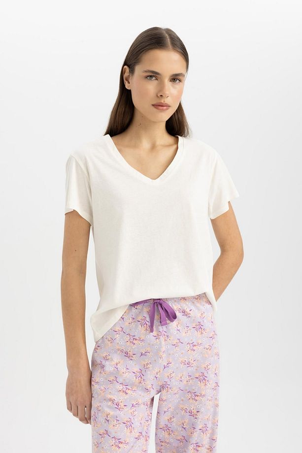 Fall In Love Pijama Takımı Regular Fit Kısa Kollu Üst Desenli Uzun Alt B6193ax24sp - 5