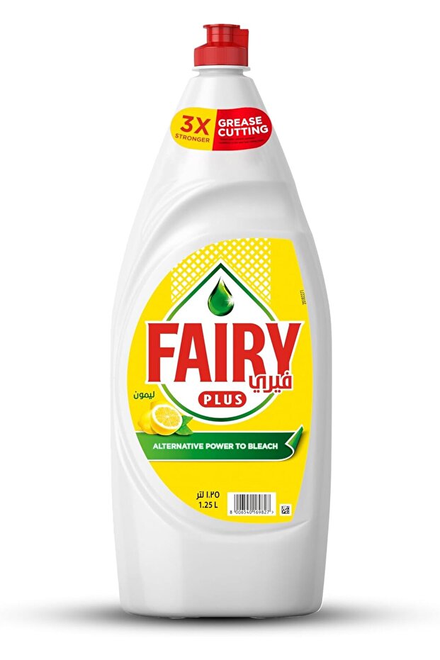 Plus Lemon Dishwashing Liquid Soap, With Alternative Power To Bleach, 1.25L