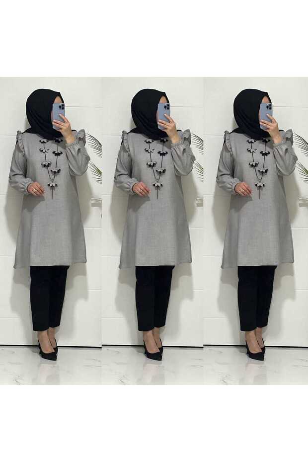 2067 K40 Gri Manolya Tunik - 6