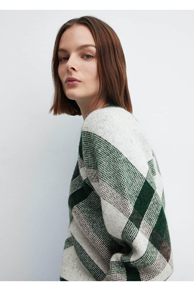 Kareli örgü kazak - 6