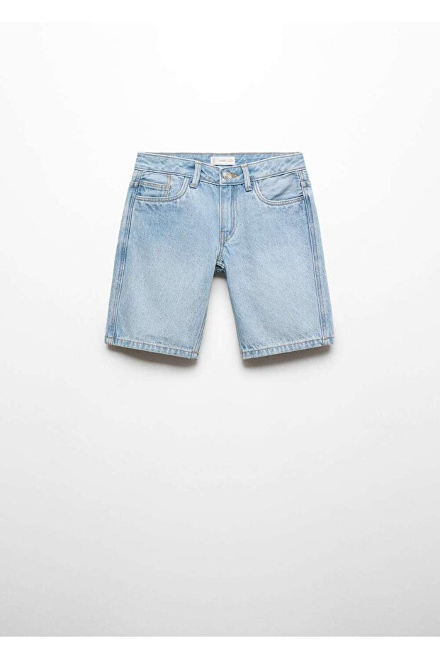 Pamuklu denim şort - 2