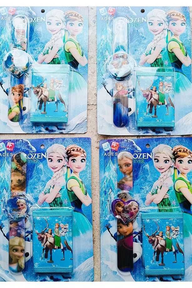 Frozen Elsa çocuk saati ve cüzdan set ikisi bir arada - 3