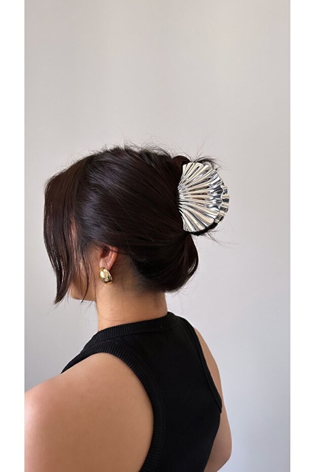 صدف - مشبك شل فضي - 1