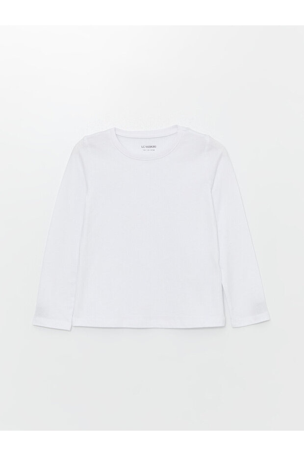LCW Bisiklet Yaka Basic Kız Çocuk Tişört - 1