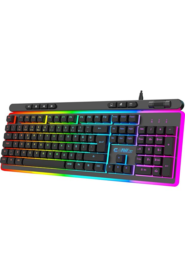 Nova K1 Makro Yazılım & 360 Derece RGB 104+7 Tuşlu Rollover Ses Kontrol Mekanizmalı Gaming Klavye - 2