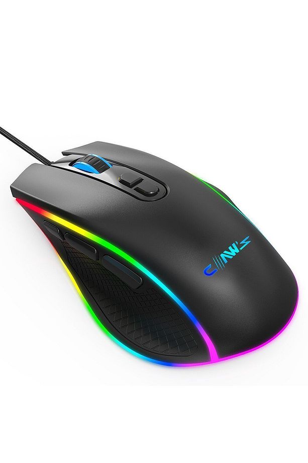 Nova V1 12800 Dpi Wide RGB Özel ABS Doku Reflex Örgü Kablolu Fire Butonlu Gaming Mouse Siyah - 7