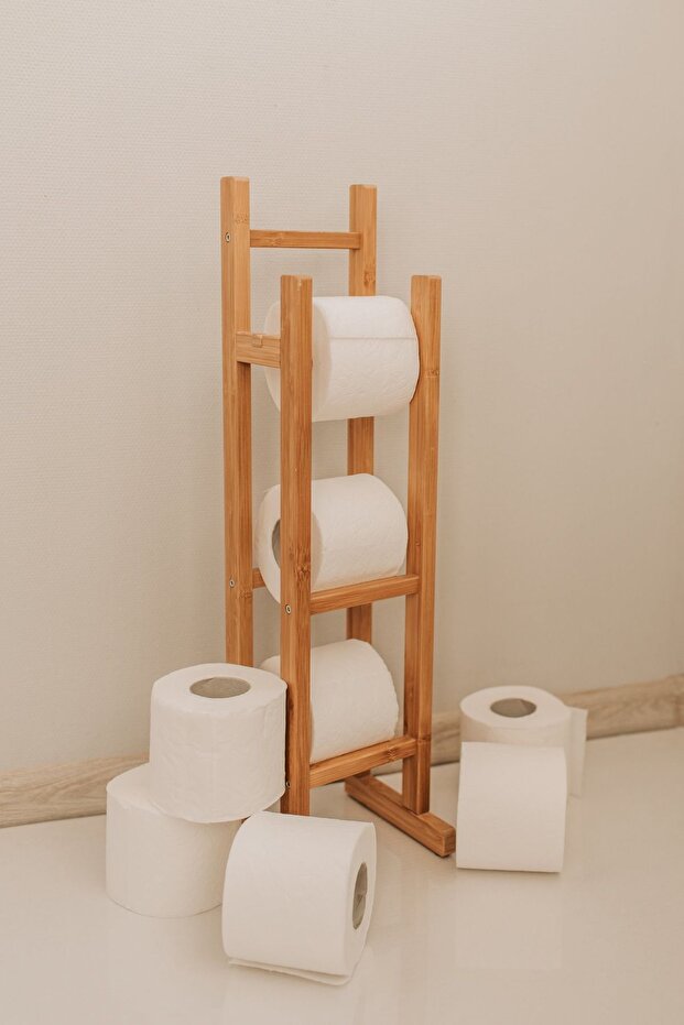 Bamboo Lux Coco Refilled Toilet Paper Holder 15x16x60 Cm