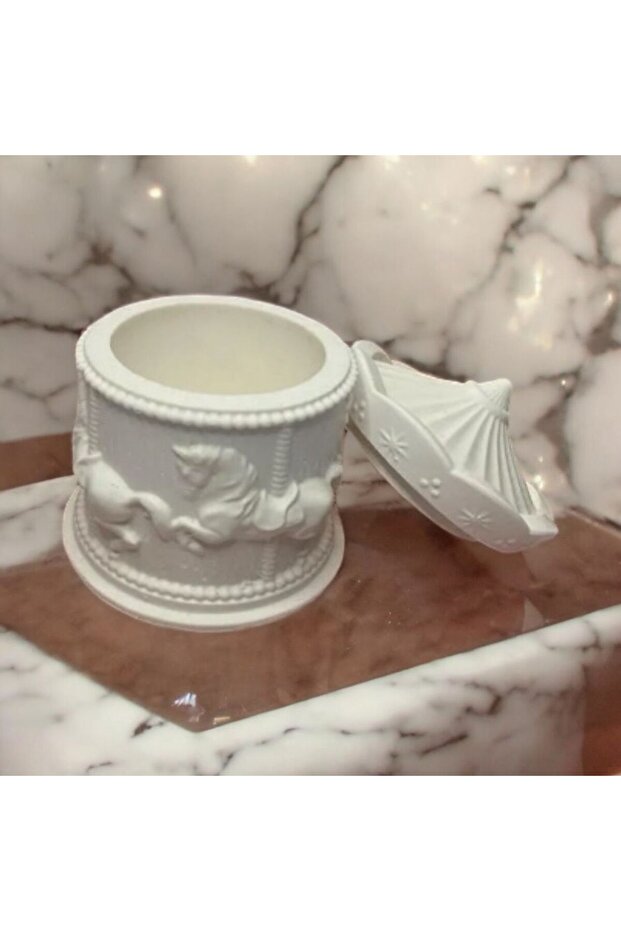 Decorative Carousel Figured Box with Concrete Lid - 1