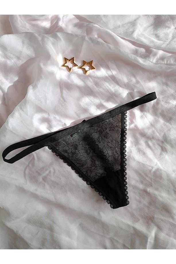 Midnight Rose Lace Thong String G-string / Ipli String - 2